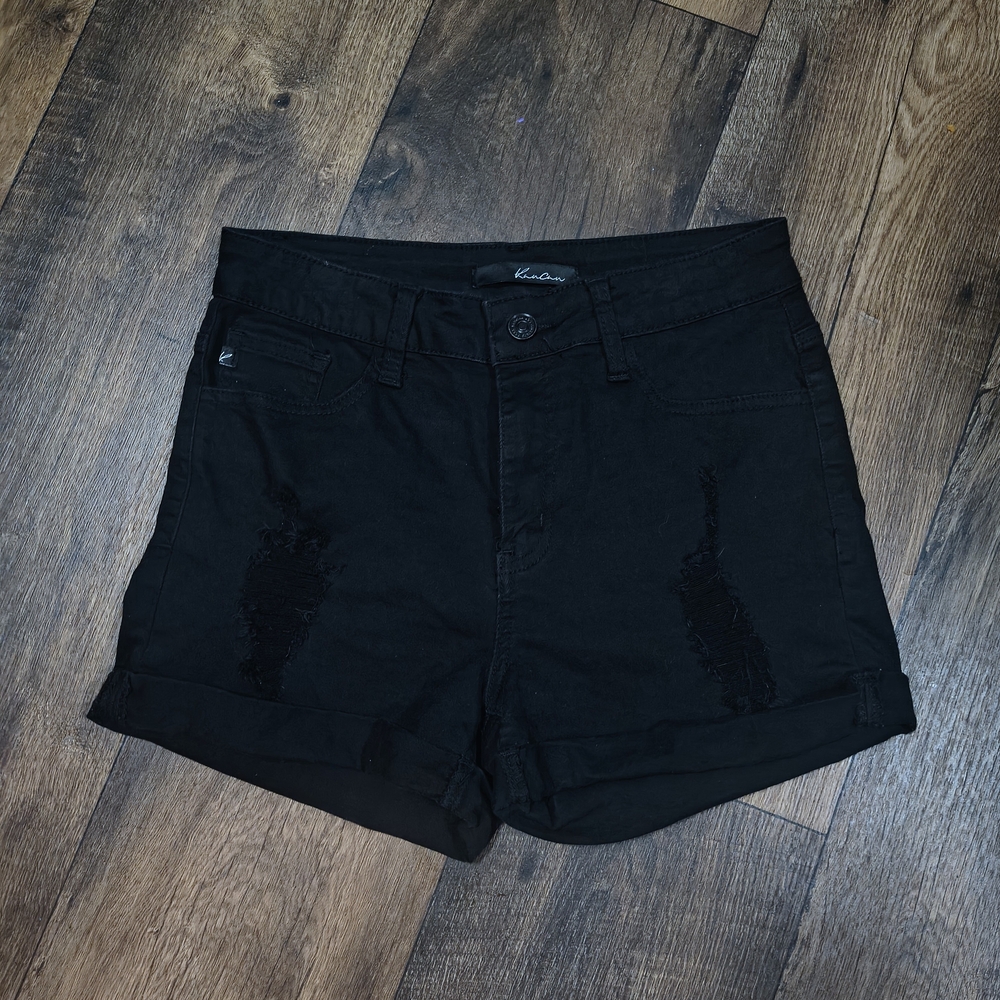 KanCan Black Distressed Jean Shorts